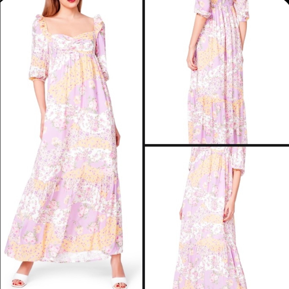 Beautiful floral patchwork dress for spring!